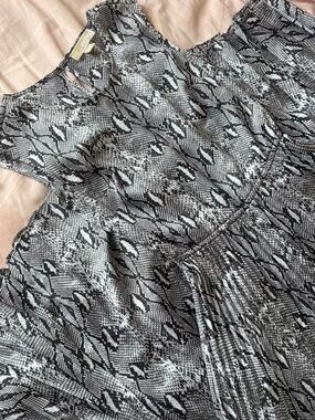 Michael Kors Black and White Snake-Print Dress